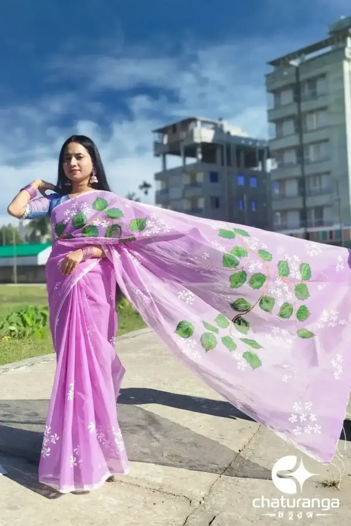 shiuly semi musline saree